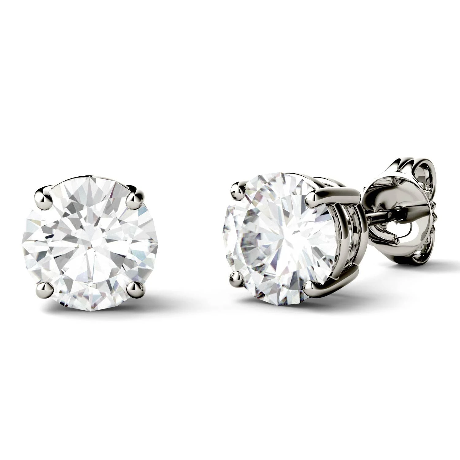 2 Carat TW Charles & Colvard Moissanite Stud Earrings In 14k Gold 5 2 Carat TW Charles & Colvard Moissanite Stud Earrings In 14k Gold - Image 3