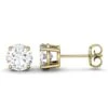 3 Carat TW Charles & Colvard Moissanite Stud Earrings In Yellow Gold