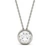 1 Carat TW Charles & Colvard Moissanite Bezel Pendant In White Gold -Johan Jewelry Shop 612718.1