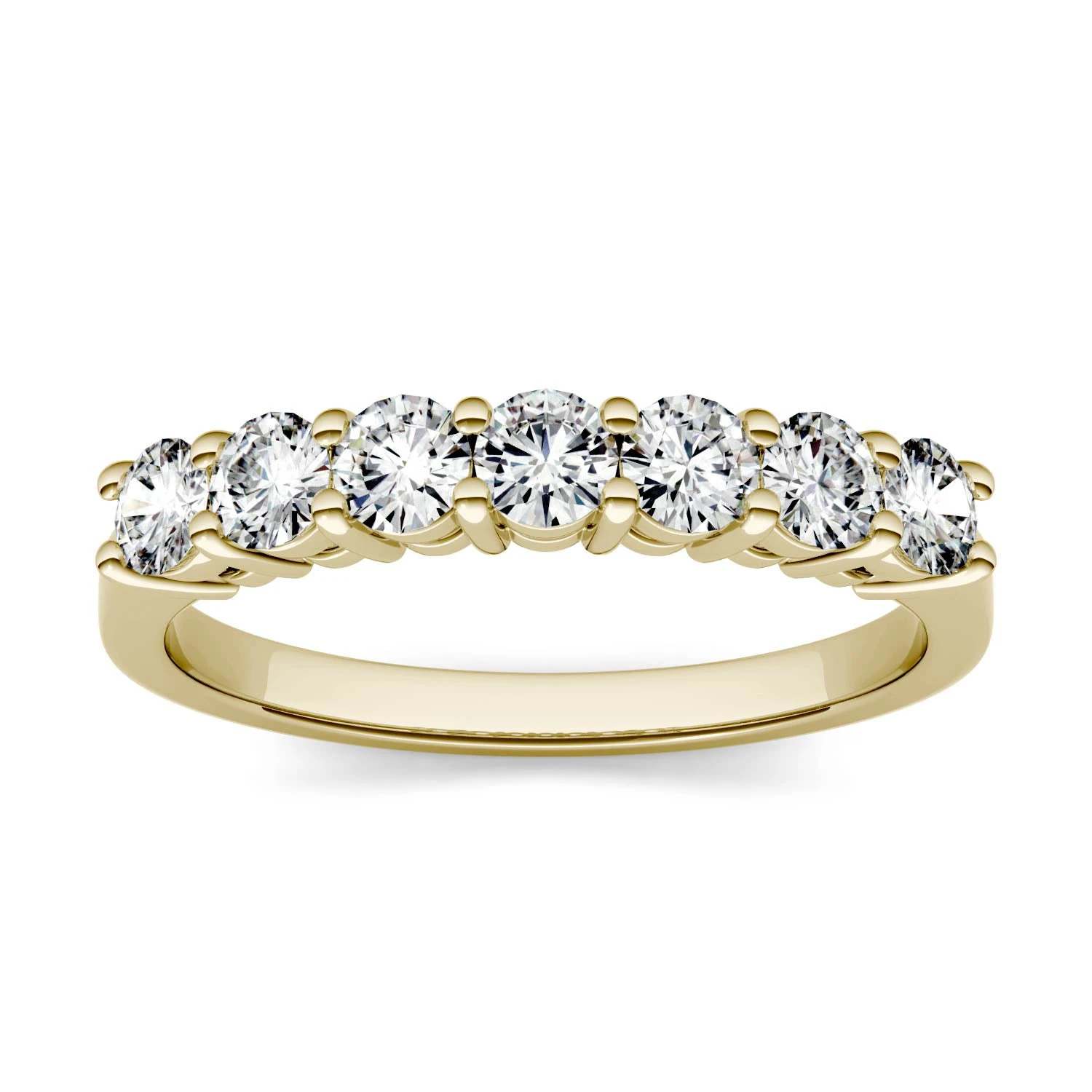 Charles & Colvard Moissanite Seven Stone Gold Ring 4 Charles & Colvard Moissanite Seven Stone Gold Ring - Image 2