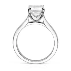 Charles & Colvard Moissanite Emerald Cut Solitaire Engagement Ring In White Gold 9 Charles & Colvard Moissanite Emerald Cut Solitaire Engagement Ring In White Gold -Johan Jewelry Shop 612945.B