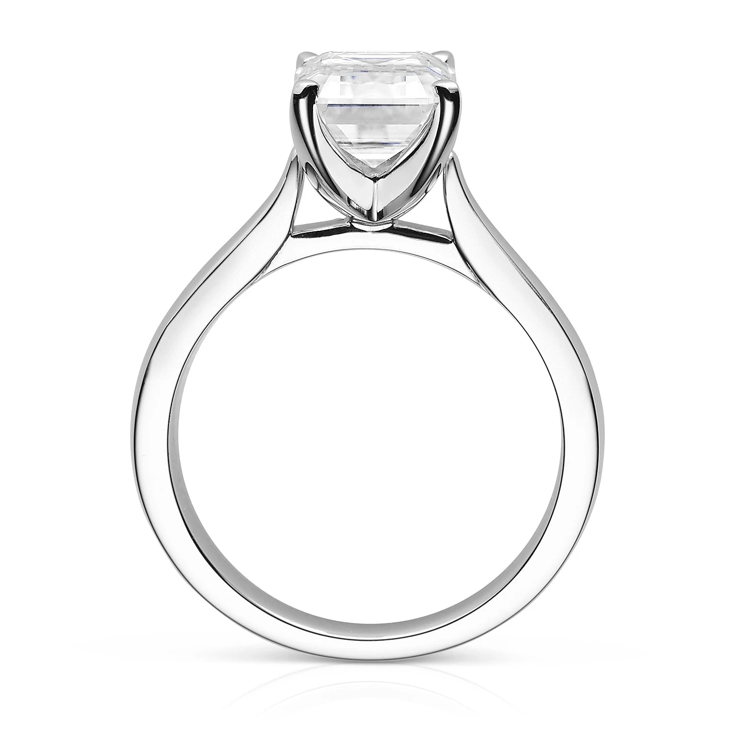 Charles & Colvard Moissanite Emerald Cut Solitaire Engagement Ring In White Gold 6 Charles & Colvard Moissanite Emerald Cut Solitaire Engagement Ring In White Gold - Image 4