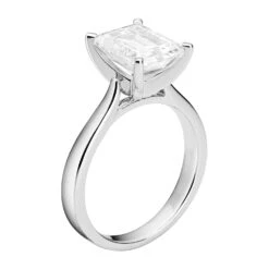 Charles & Colvard Moissanite Emerald Cut Solitaire Ring In White Gold 9 Charles & Colvard Moissanite Emerald Cut Solitaire Ring In White Gold -Johan Jewelry Shop 612946.B