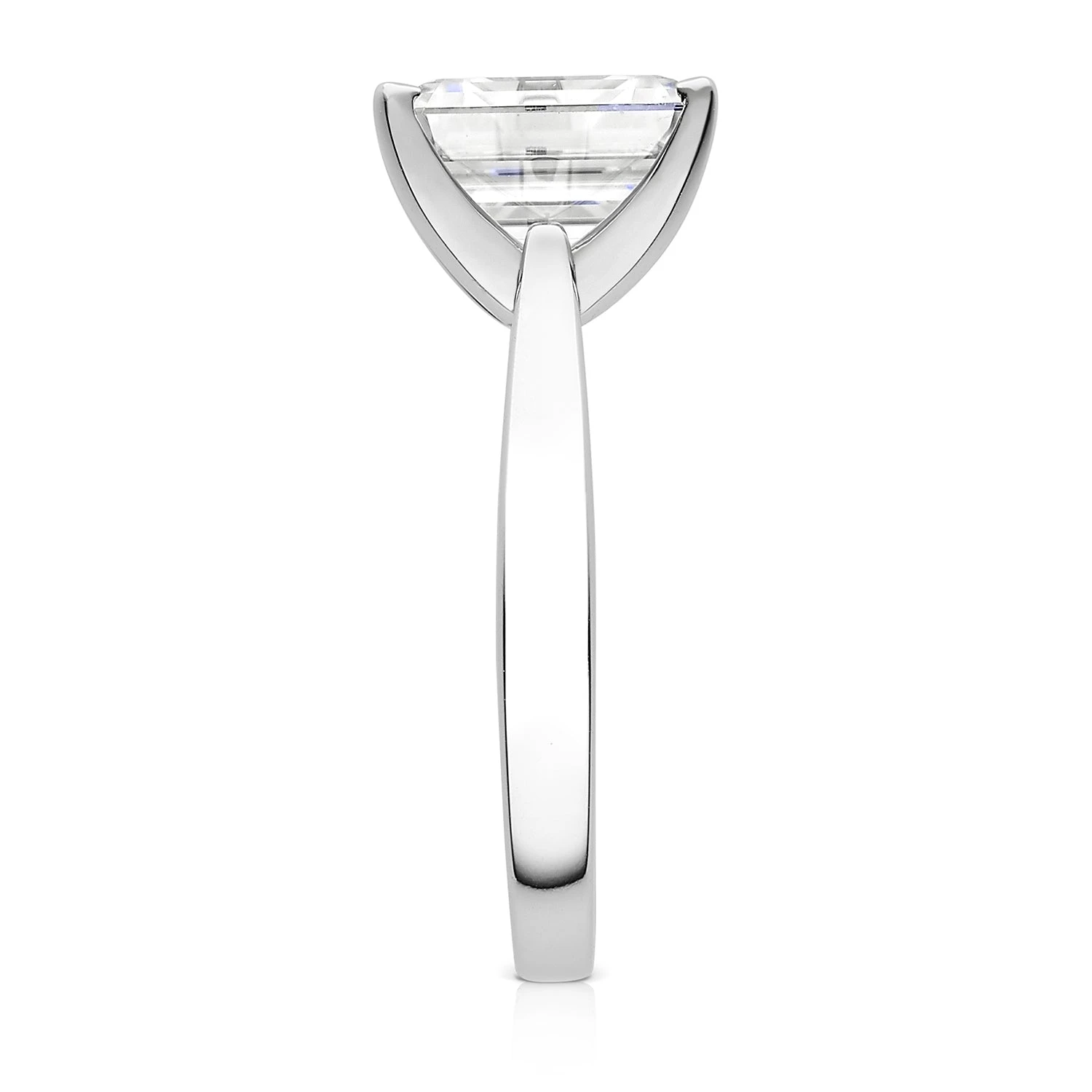 Charles & Colvard Moissanite Emerald Cut Solitaire Ring In White Gold 4 Charles & Colvard Moissanite Emerald Cut Solitaire Ring In White Gold - Image 2