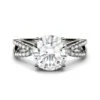 Charles & Colvard Moissanite Split Shank Ring In White Gold -Johan Jewelry Shop 612949.1