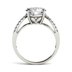 Charles & Colvard Moissanite Split Shank Ring In White Gold -Johan Jewelry Shop 612949.A