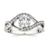 Charles & Colvard 6mm Moissanite Swirl Solitaire Ring In White Gold