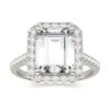 Charles & Colvard Emerald Cut Moissanite Halo Ring In White Gold 2 Charles & Colvard Emerald Cut Moissanite Halo Ring In White Gold -Johan Jewelry Shop 621298 1a 201807020000