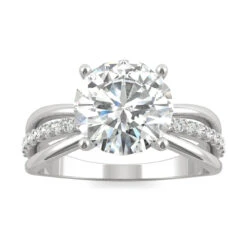 2.7 Carat Moissanite Center Stone In White Gold By Charles & Colvard