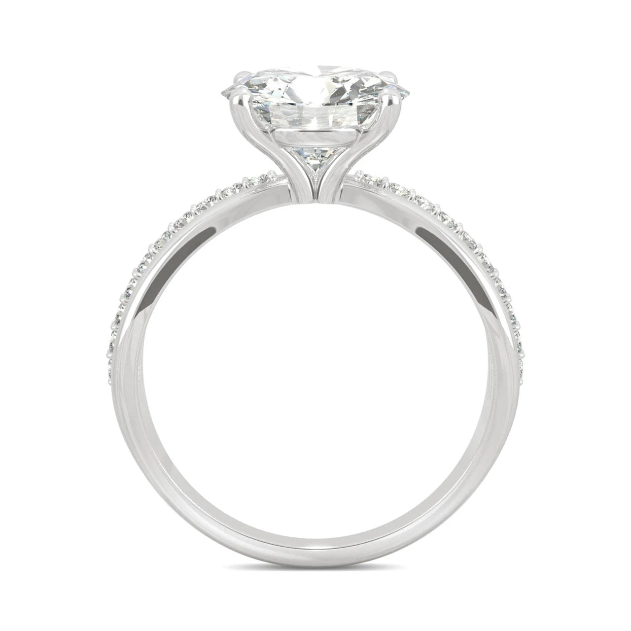 2.7 Carat Moissanite Center Stone In White Gold By Charles & Colvard 5 2.7 Carat Moissanite Center Stone In White Gold By Charles & Colvard - Image 3