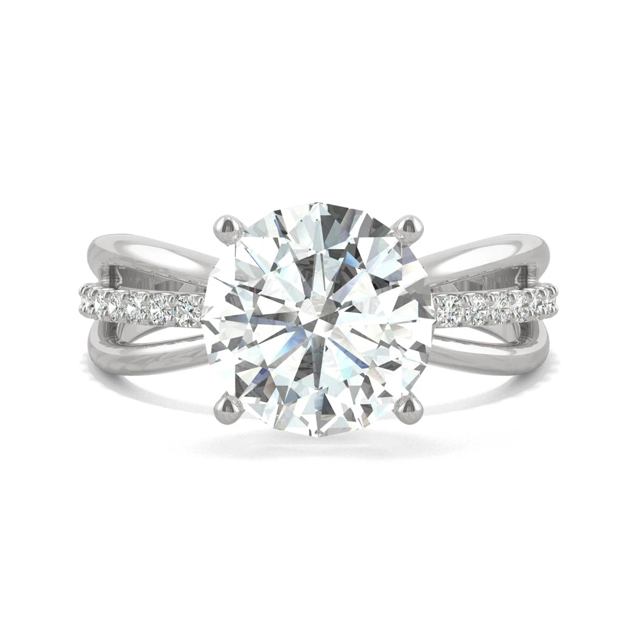 2.7 Carat Moissanite Center Stone In White Gold By Charles & Colvard 6 2.7 Carat Moissanite Center Stone In White Gold By Charles & Colvard - Image 4