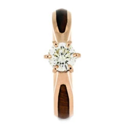 Diamond Solitaire Engagement Ring In Rose Gold With Ironwood -Johan Jewelry Shop 634effb4342ac3a98d6598de4fd96b5c