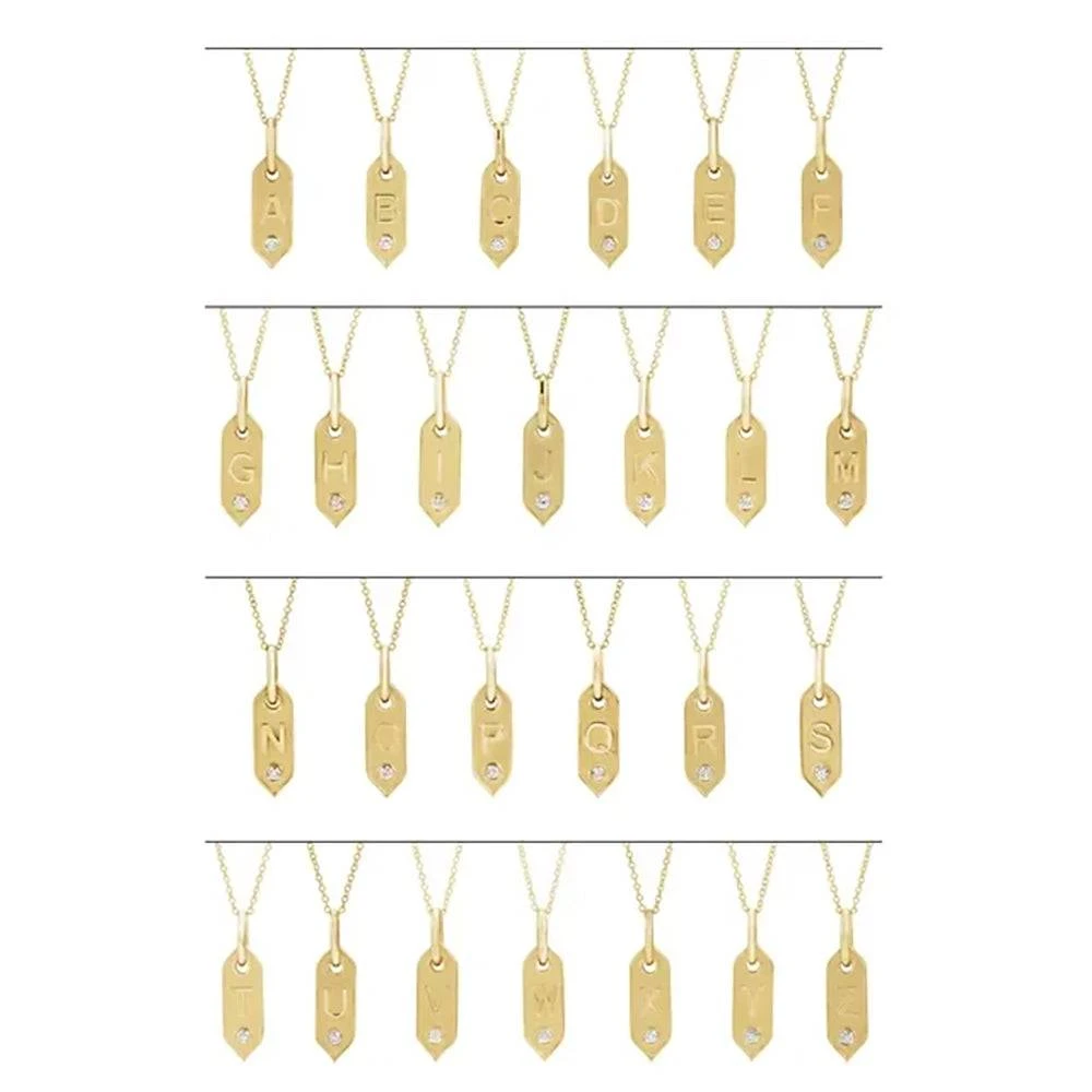 Initial Necklace With Natural Diamond 7 Initial Necklace With Natural Diamond - Image 5