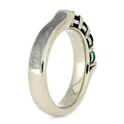 Four Stone Ring With Meteorite Inlay 11 Four Stone Ring With Meteorite Inlay -Johan Jewelry Shop 655409ba3a40682795ee248a8c0bef40