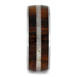 Honduran Rosewood Ring With Antler Center Pinstripe -Johan Jewelry Shop 6744c19ee6287639f59d9d90b6005b41