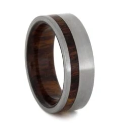 Honduran Rosewood Wedding Band With Titanium