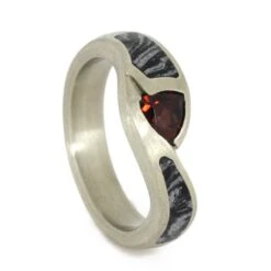 Ruby Engagement Ring With Two Mokume Gane Inlays
