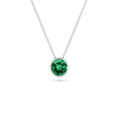 6 Mm Bezel Set Birthstone Pendant Or Necklace -Johan Jewelry Shop 6mmwg