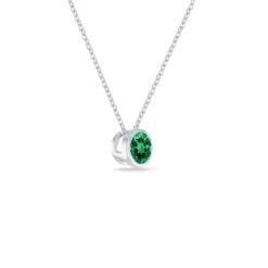 6 Mm Bezel Set Birthstone Pendant Or Necklace -Johan Jewelry Shop 6mmwg2