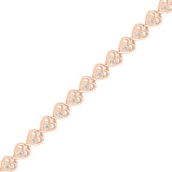 Interlocking Diamond Heart Bracelet -Johan Jewelry Shop 70823 P