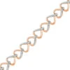 Diamond Heart Chain Link Bracelet -Johan Jewelry Shop 71342P