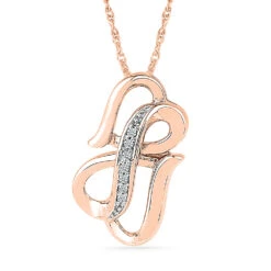 Double Heart Infinity Diamond Necklace -Johan Jewelry Shop 73170 P
