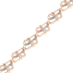 Double Heart Diamond Bracelet -Johan Jewelry Shop 73242 P