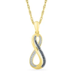 White & Black Diamond Infinity Necklace