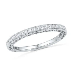 Diamond Wedding Or Anniversary Band, Silver Or Gold