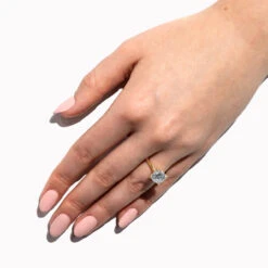 Yellow Gold Solitaire Ring With A Cushion Cut Charles & Colvard Moissanite -Johan Jewelry Shop 742983 1l 202007161250