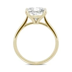 Yellow Gold Solitaire Ring With A Cushion Cut Charles & Colvard Moissanite -Johan Jewelry Shop 742983 3a 202007161250