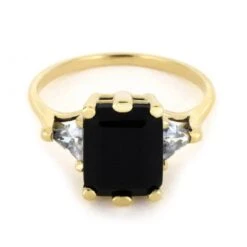 Black Onyx Ring With Triangle Accents -Johan Jewelry Shop 75bc22c845990150c81d72f088843a82