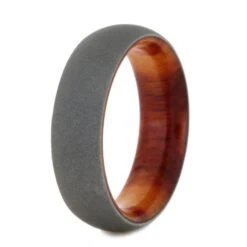 6mm Exotic Wood Ring In Sandblasted Titanium -Johan Jewelry Shop 7c77573e058f6f569f37cbfc29b851d3