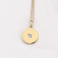 Natural Diamond Disc Necklace