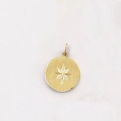 Tiny Circle Necklace With Starburst -Johan Jewelry Shop 86649pendantonly1000