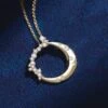 Natural Diamond Crescent Moon Necklace -Johan Jewelry Shop 87260MoonDiamondNecklace1000