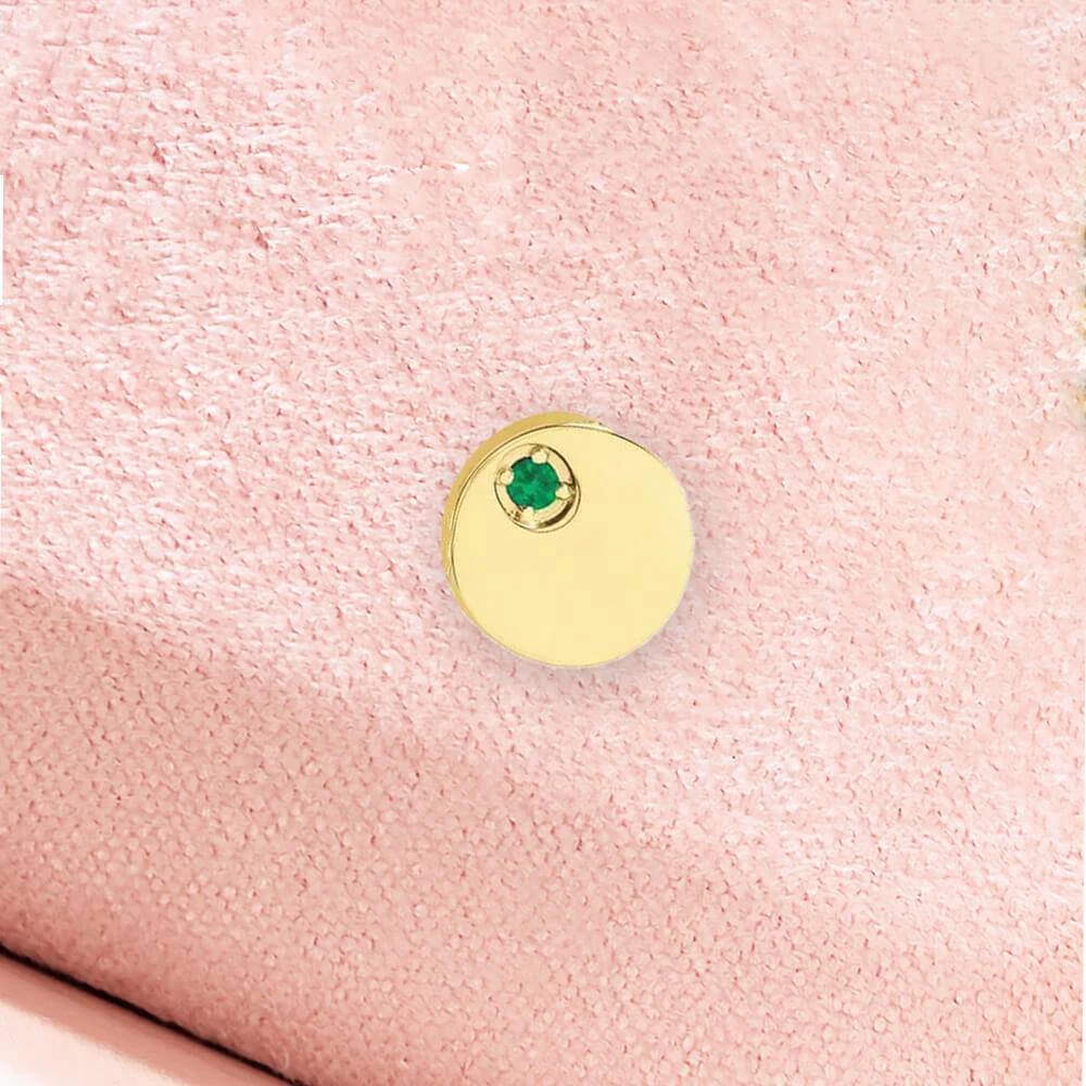 Circle Slide Necklace With Natural Emerald 6 Circle Slide Necklace With Natural Emerald - Image 4