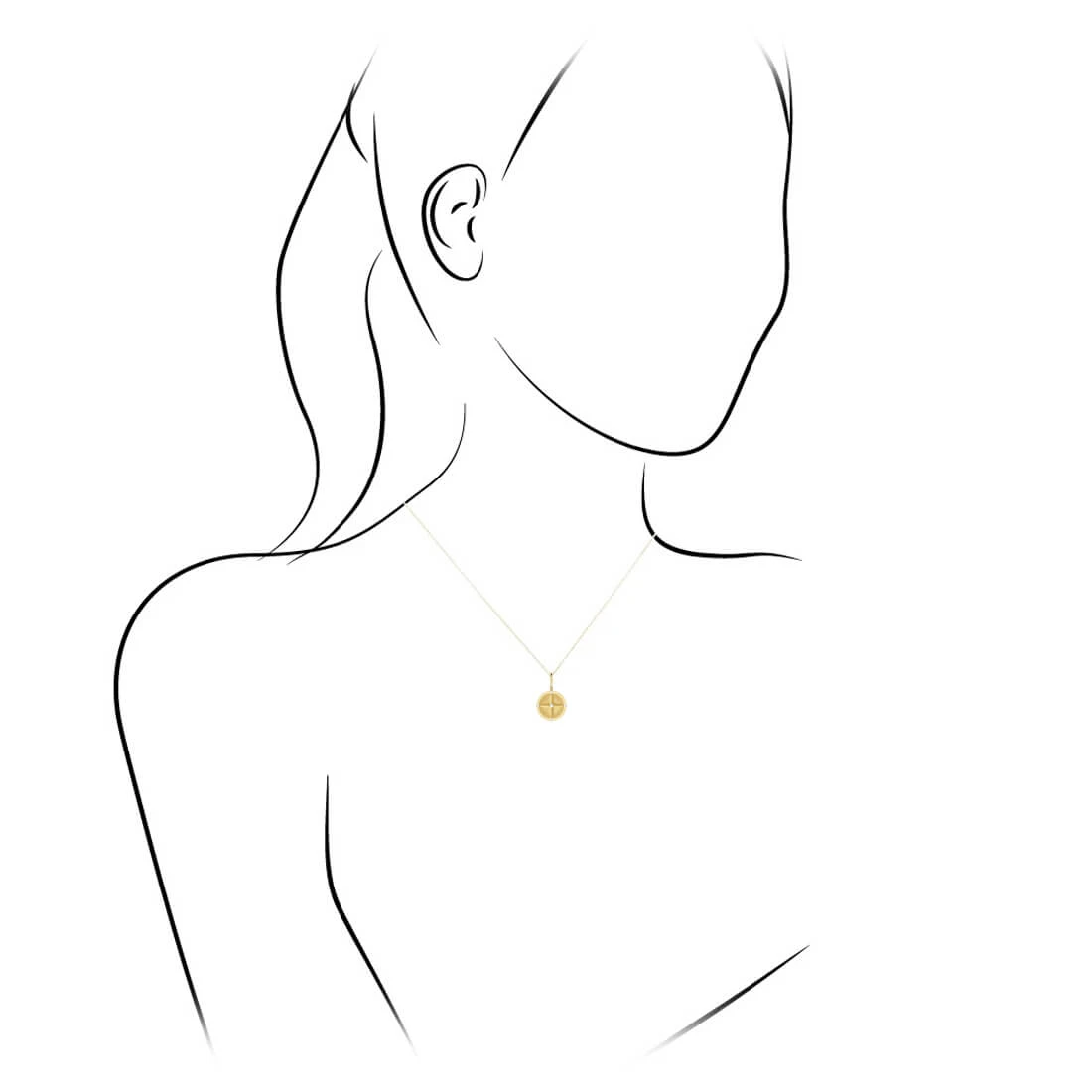 Compass Necklace With Natural Diamonds 6 Compass Necklace With Natural Diamonds - Image 4