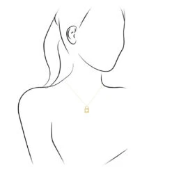 Tiny Lock With Heart Cut-Out Pendant Necklace -Johan Jewelry Shop 88181 1