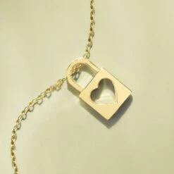 Tiny Lock With Heart Cut-Out Pendant Necklace
