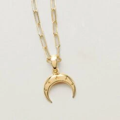 Horizontal Crescent Moon Necklace