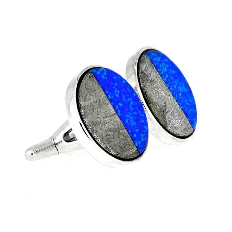 Opal & Meteorite Cufflinks 6 Opal & Meteorite Cufflinks - Image 4