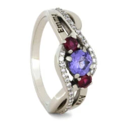 Tanzanite Engagement Ring With Ruby And Diamond Accents