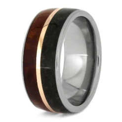 Wood And Dinosaur Bone Wedding Band With Rose Gold -Johan Jewelry Shop 91dc87f21678c7f637fc840d73ab8543
