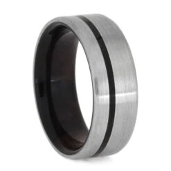 Caribbean Rosewood Ring In Brushed Titanium
