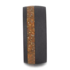 Orange Stardust™ Wedding Band In Sandblasted Titanium -Johan Jewelry Shop 9677db21f1293585e51a762f7e8ca581