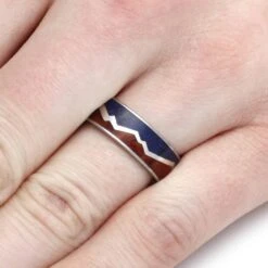 Mountain Ring With Lapis And Redwood Split By Sterling Silver 10 Mountain Ring With Lapis And Redwood Split By Sterling Silver -Johan Jewelry Shop 986065298f6f3a9d33cba44ac8bd84a5