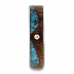 Wave Ring With Koa Wood And Turquoise -Johan Jewelry Shop 9af7ad9d3d78d51029028ed22f0f9b40