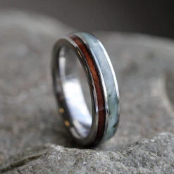 Green Jade Ring & Natural Redwood Wedding Band -Johan Jewelry Shop 9cddb38d1453e01c97f5830e1327272c