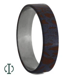 Blue Bronze & Red Mokume Gane Inlay Components For Modular Rings 9 Blue Bronze & Red Mokume Gane Inlay Components For Modular Rings -Johan Jewelry Shop Blue Bronze Red Copper 6MM